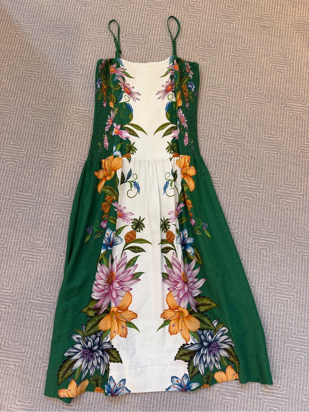 Farm Rio Sweetbloom Dreamscape Midi Dress!  💚🧡
